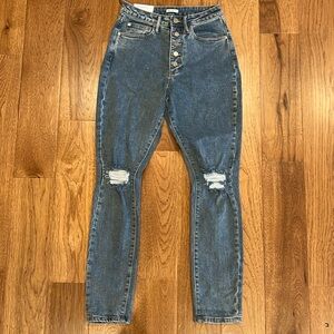 NWT WeWoreWhat denim 26 the Danielle high rise vintage straight jeans blue